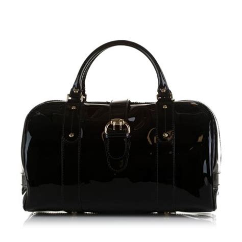 gucci patent boston bag